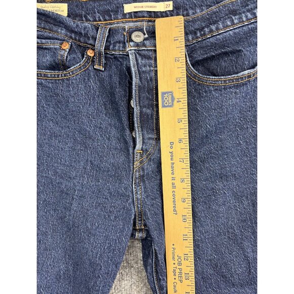Levis Wedgie Straight Jeans Womens 27 Blue Denim High Rise Ankle Button Fly - Picture 5 of 11